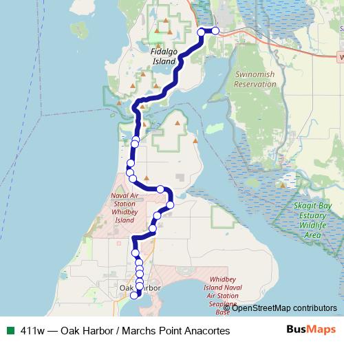 411w bus Line Map