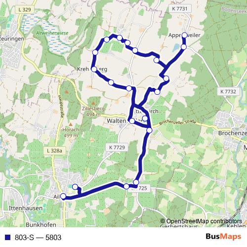 803-S bus Line Map