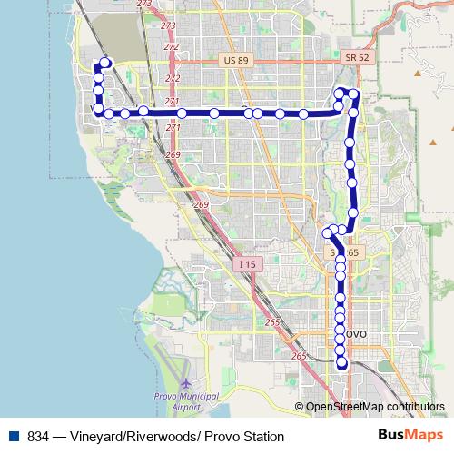 834 bus Line Map