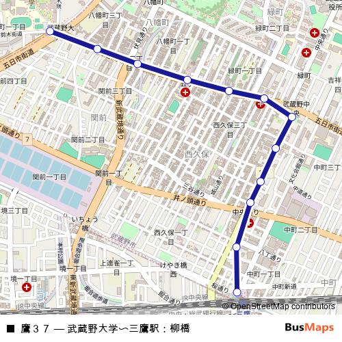 鷹３７ bus Line Map