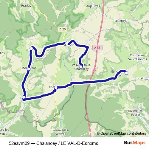 52eavm09 bus Line Map