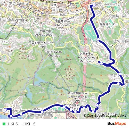 HKI-5 bus Line Map