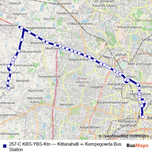 257-C KBS-YBS-Ktn bus Line Map