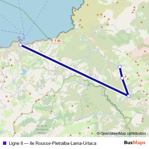 Ligne 8 bus Line Map