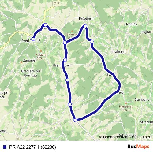 PR A22 2277 1 (62286) bus Line Map