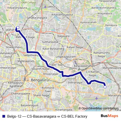 Belgs-12 bus Line Map