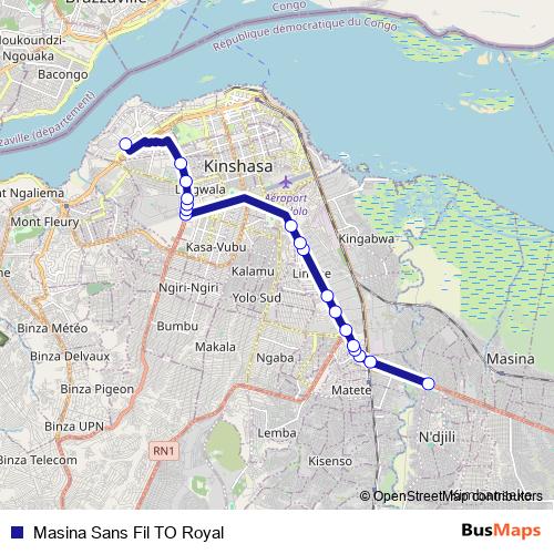 Masina Sans Fil TO Royal bus Line Map