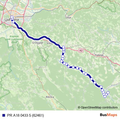 PR A18 0433 5 (62461) bus Line Map