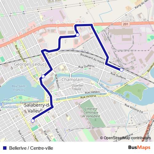 Bellerive / Centre-ville bus Line Map