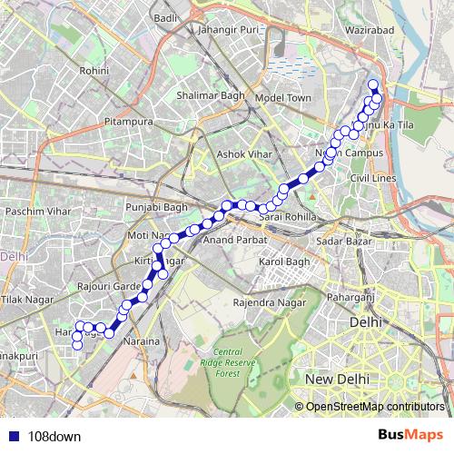 108down bus Line Map