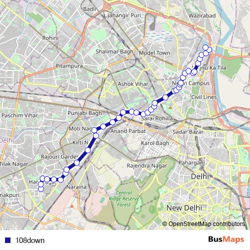 108down bus Line Map