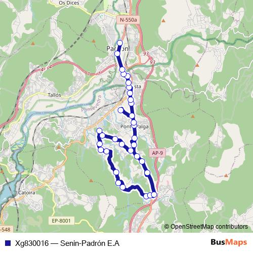 Xg830016 bus Line Map