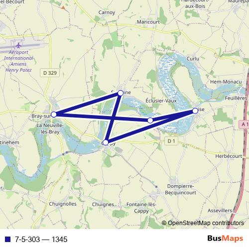 7-5-303 bus Line Map