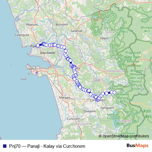 Pnj70 bus Line Map