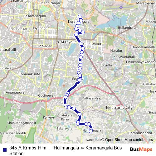 345-A Krmbs-Hlm bus Line Map