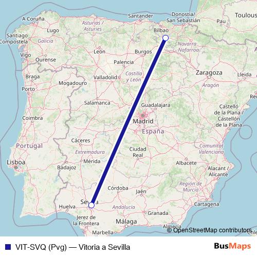 VIT-SVQ (Pvg) air Line Map