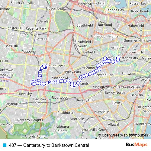 487 bus Line Map