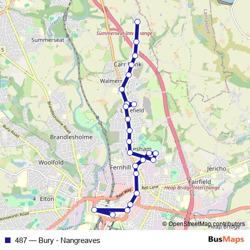 487 bus Line Map