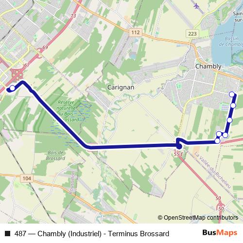 487 bus Line Map