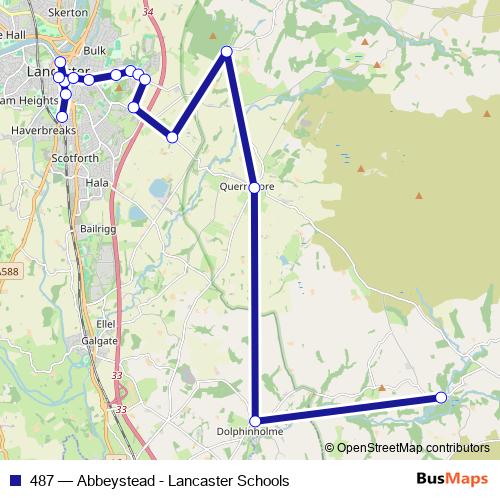 487 bus Line Map