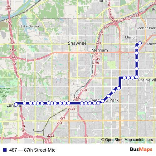 487 bus Line Map