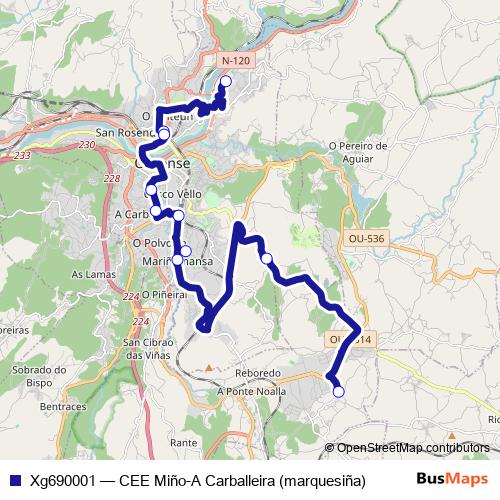 Xg690001 bus Line Map