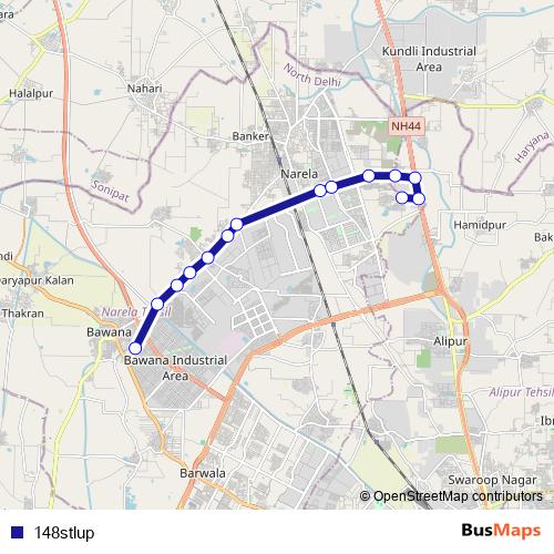 148stlup bus Line Map