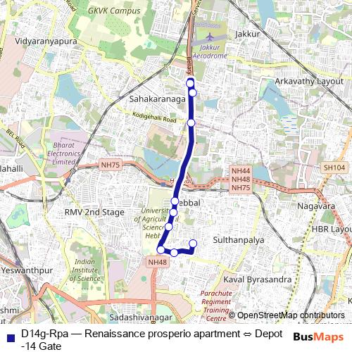 D14g-Rpa bus Line Map