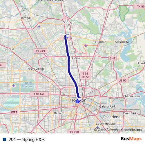 204 bus Line Map