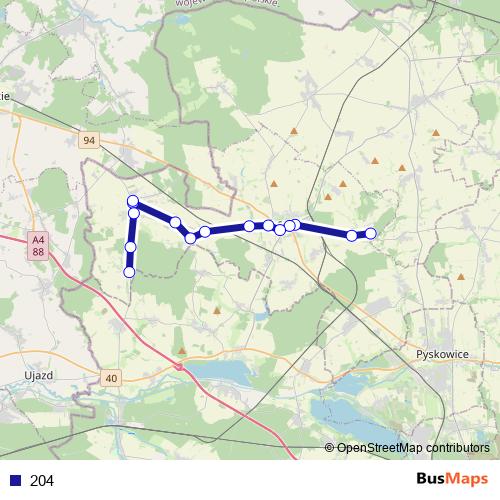 204 bus Line Map