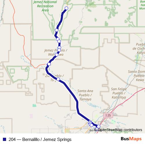 204 bus Line Map