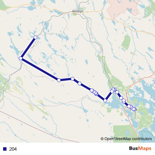 204 bus Line Map