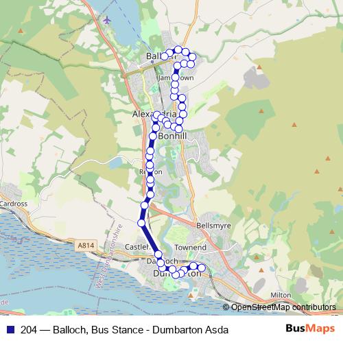204 bus Line Map
