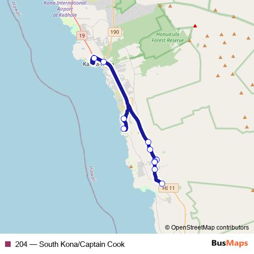 204 bus Line Map