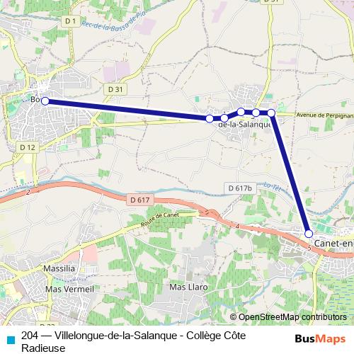 204 bus Line Map