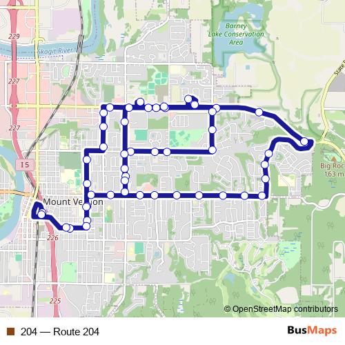 204 bus Line Map