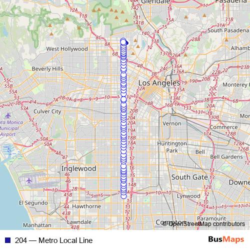 204 bus Line Map