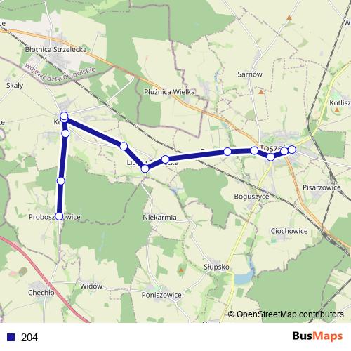 204 bus Line Map
