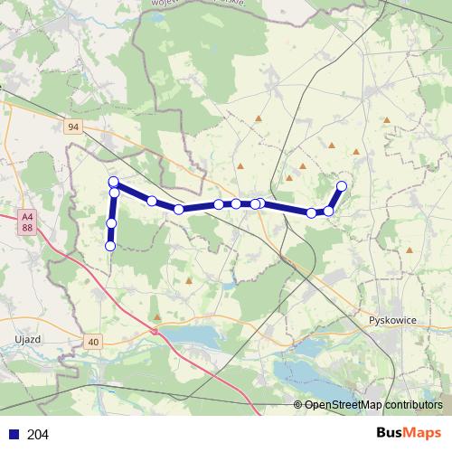 204 bus Line Map