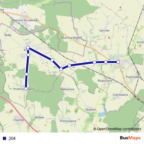 204 bus Line Map