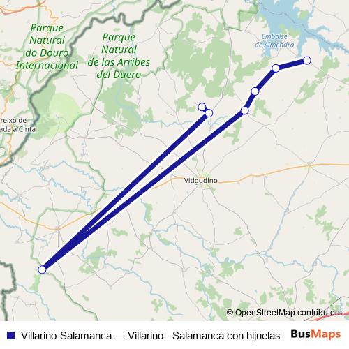 Villarino-Salamanca bus Line Map