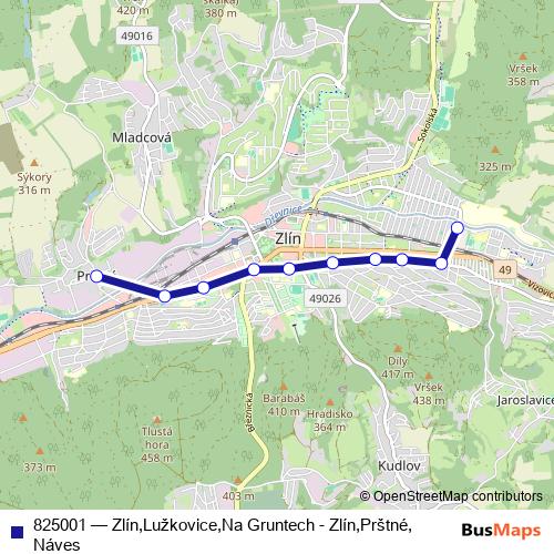 825001 trolleybus Line Map