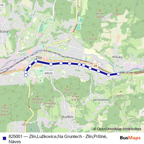 825001 trolleybus Line Map