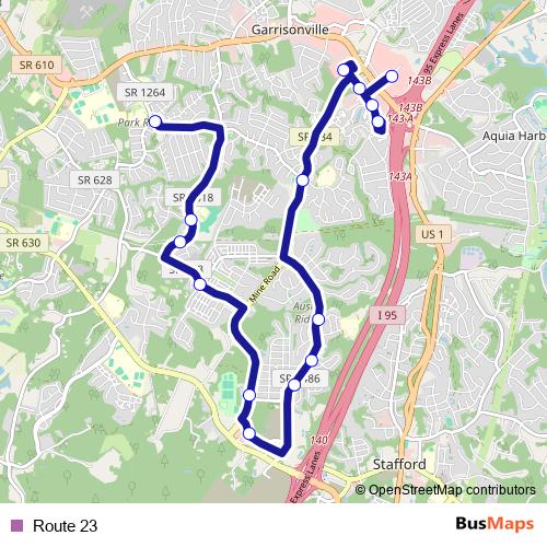 Route 23 bus Line Map