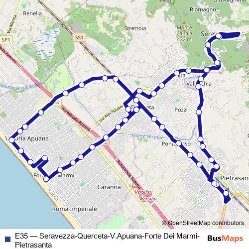 E35 bus Line Map