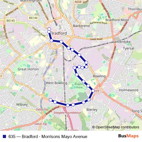 635 bus Line Map