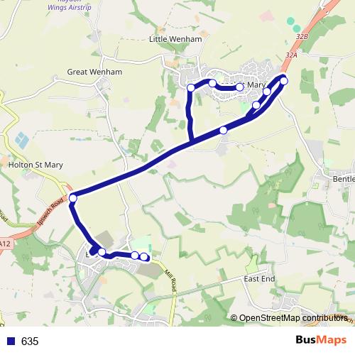 635 bus Line Map