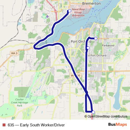 635 bus Line Map