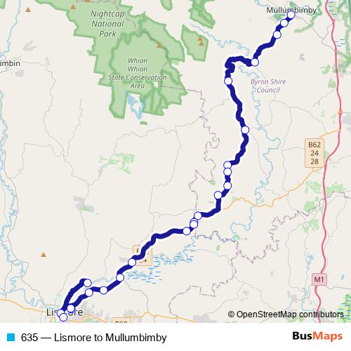 635 bus Line Map