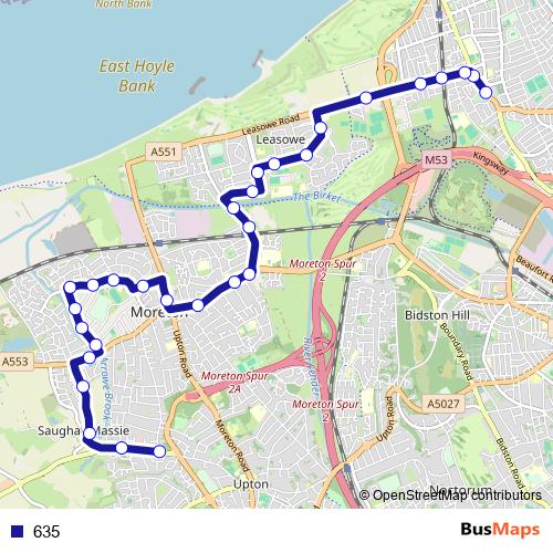 635 bus Line Map